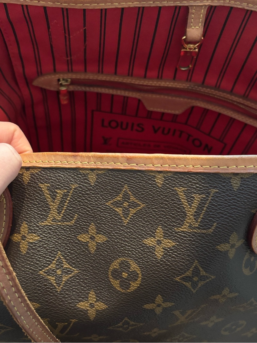 Louis Vuitton Monogram Canvas Neverfull MM Tote with Matching wristlet - Picture 5 of 12